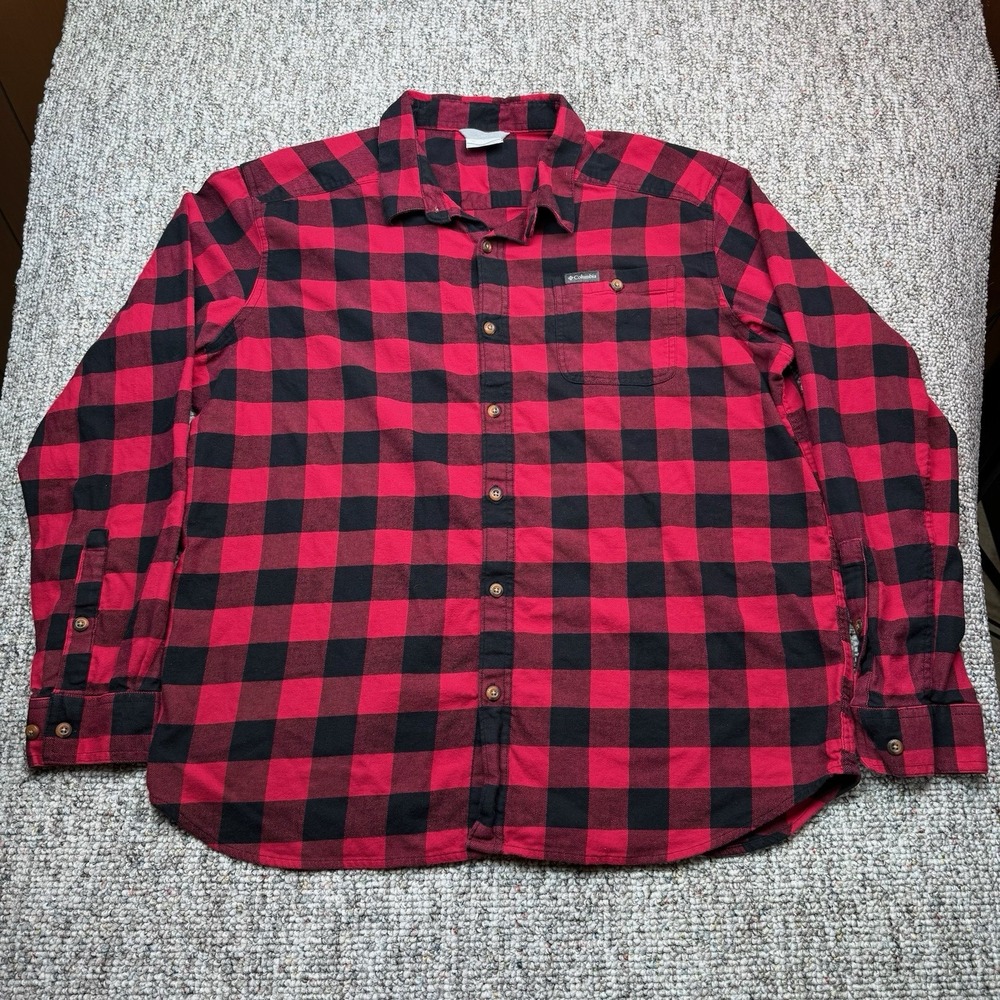 Columbia Cornell Woods Shirt Mens XL Flannel Button Up Long Sleeve